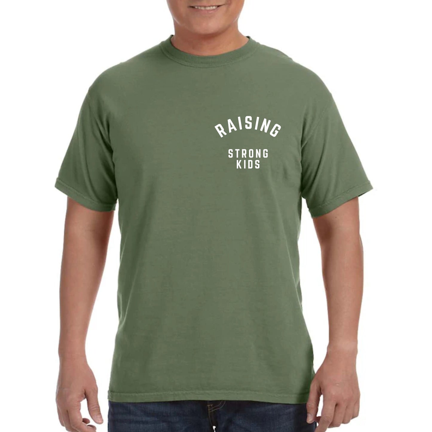 Raising Strong Kids | Raising Strong Daughters | Raising Strong Sons | Men’s Comfort Colors Shirt. Father’s Day Gift. New Dad Gift Birthday