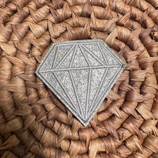 Silver Glitter Diamond - iron on patch