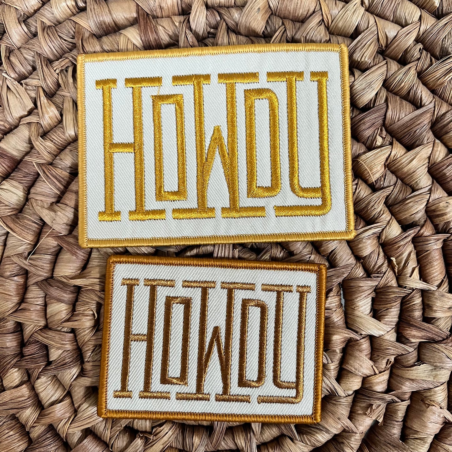 Howdy - Gold iron on patch