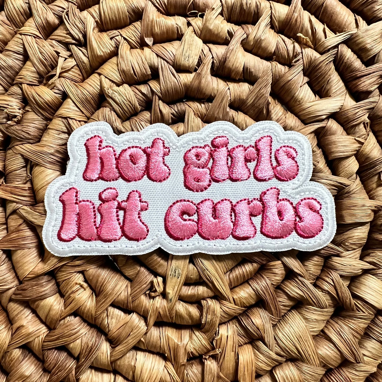 Hot girls hit curbs iron on patch