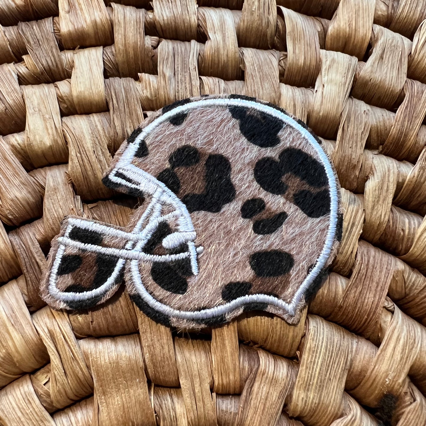 Football Helmet - Cheetah Print - Iron On Patch