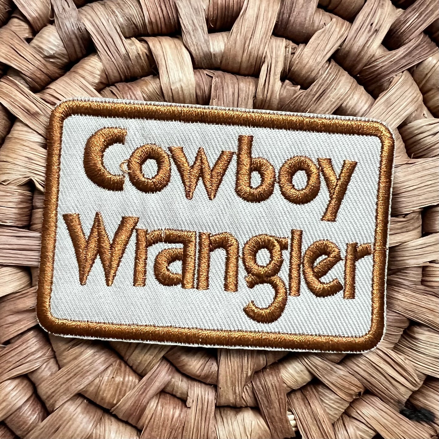 cowboy wrangler iron on patch