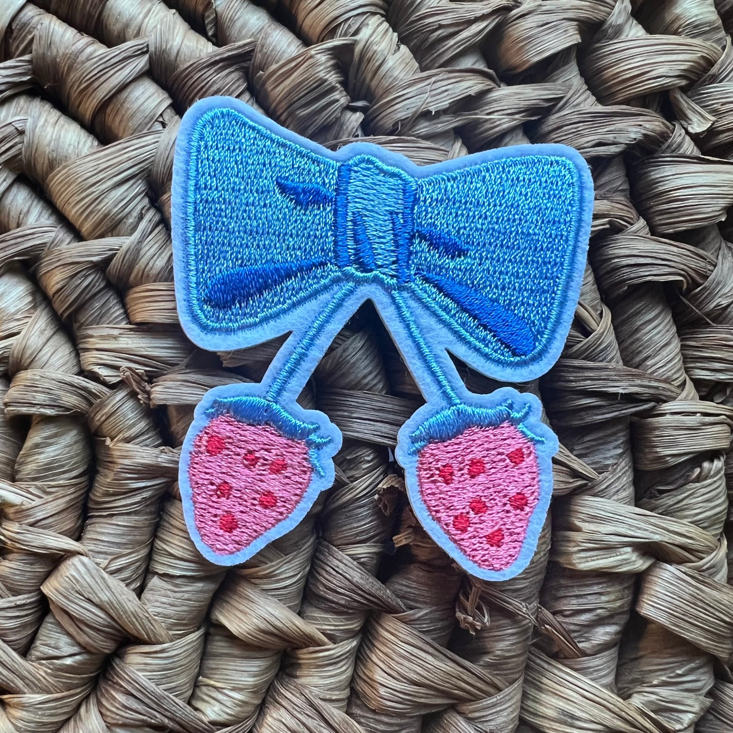 Strawberry Bow - Iron On Patch