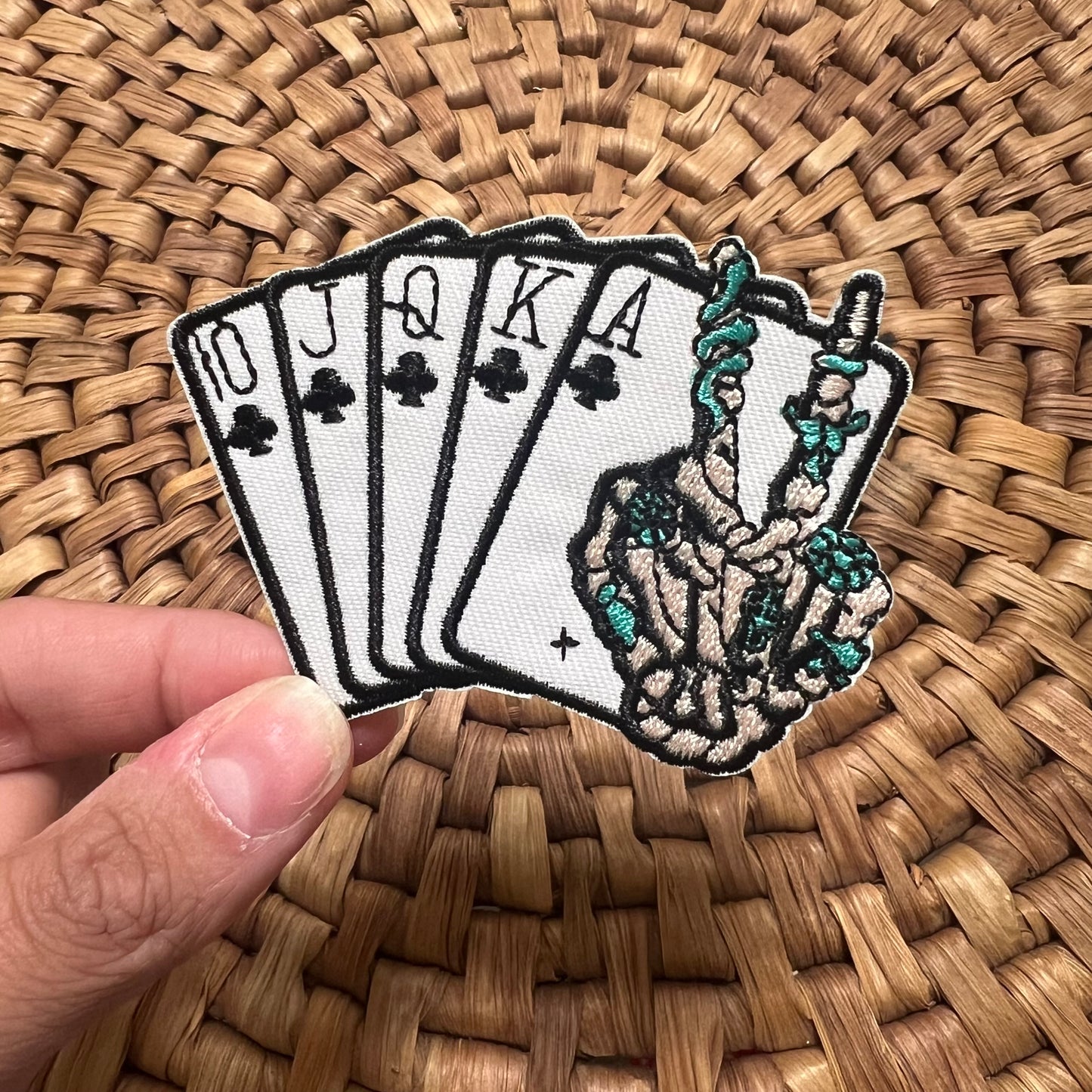 Lucky Hand Iron On Patch - cards