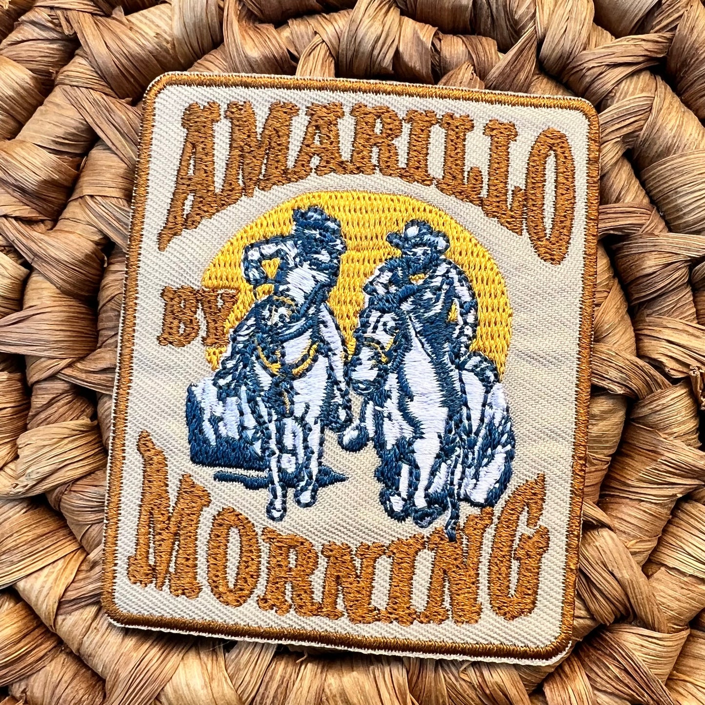 Amarillo by morning iron on patch