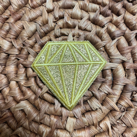 Gold glitter Diamond - iron on patch