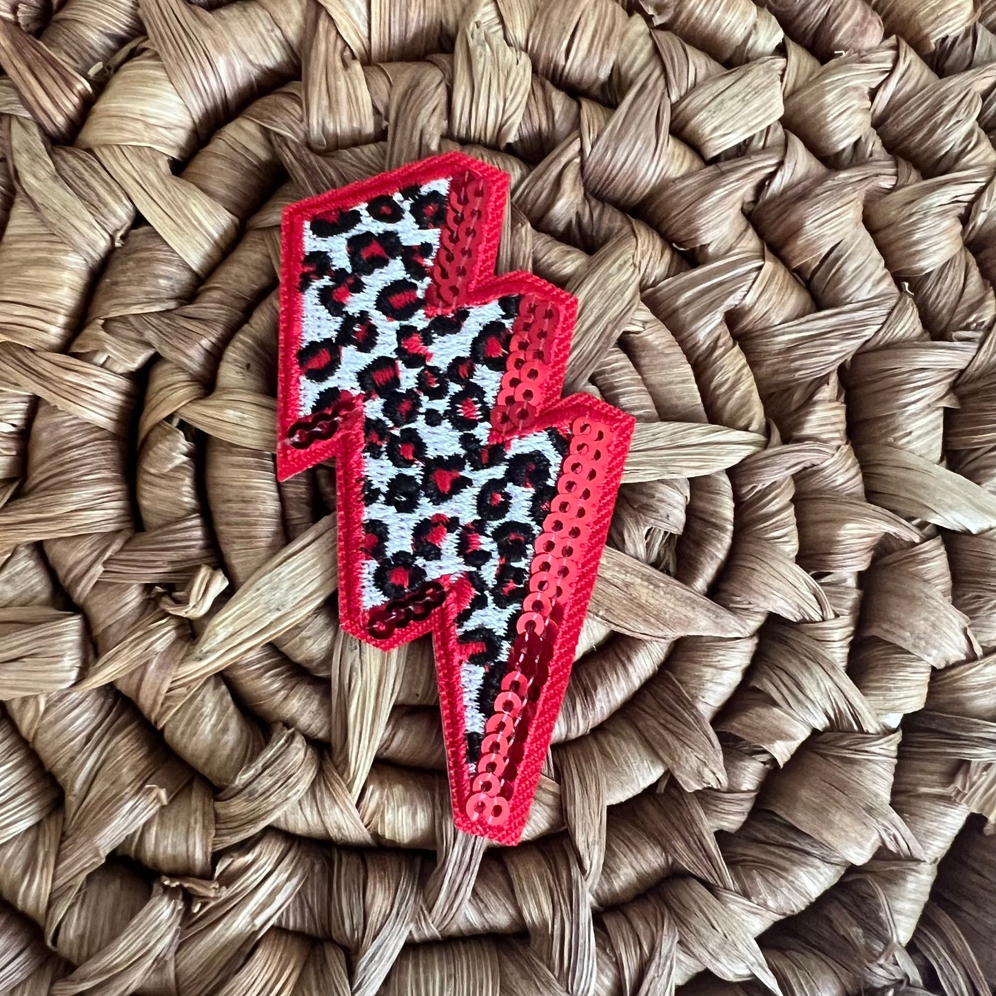 Lightening Bolt - Red - Iron On Patch