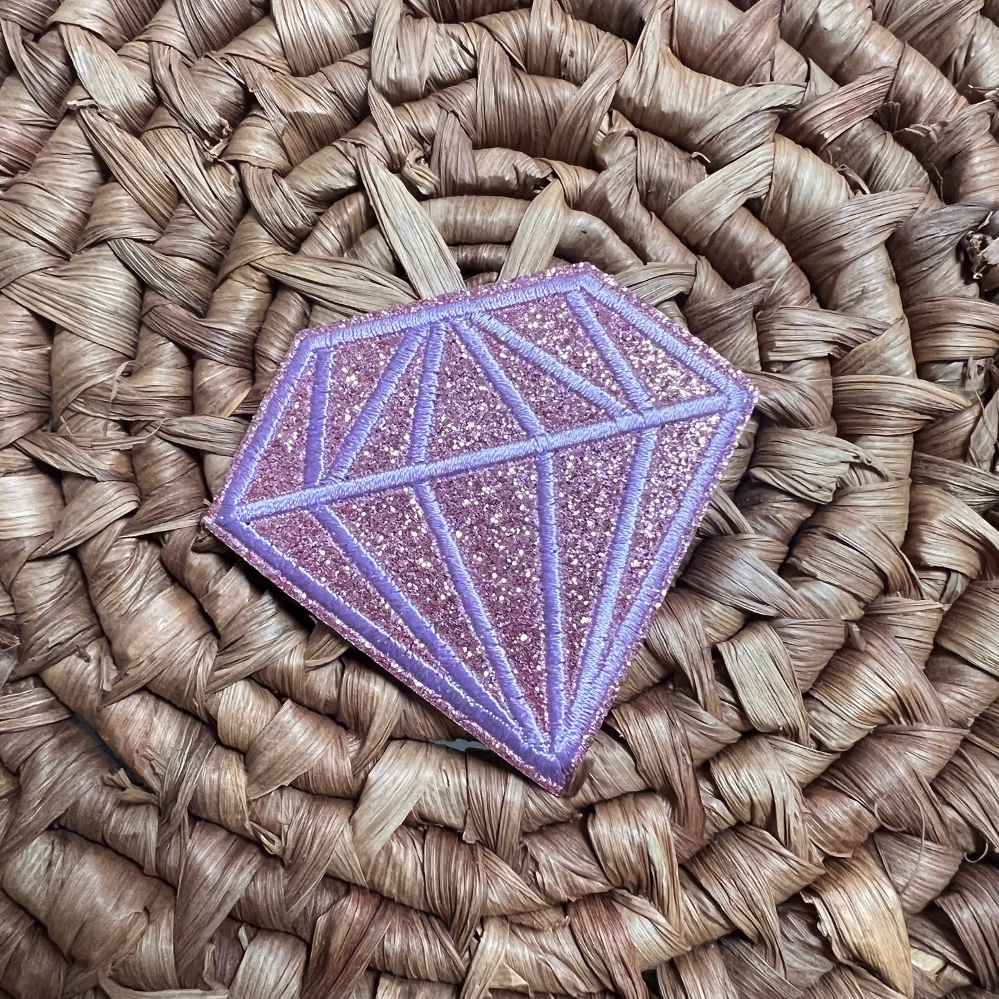 Light Purple glitter Diamond - iron on patch