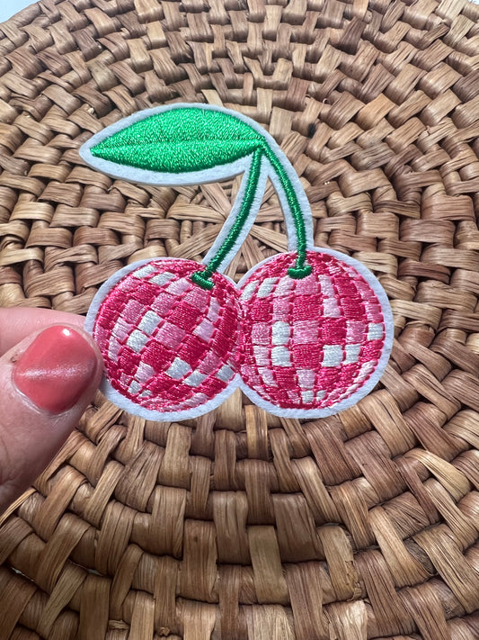 Disco Cherries Iron On Patch