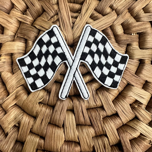 Checkered Flag Iron On Patch