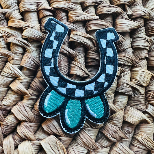 Turquoise Horseshoe- Iron On Patch