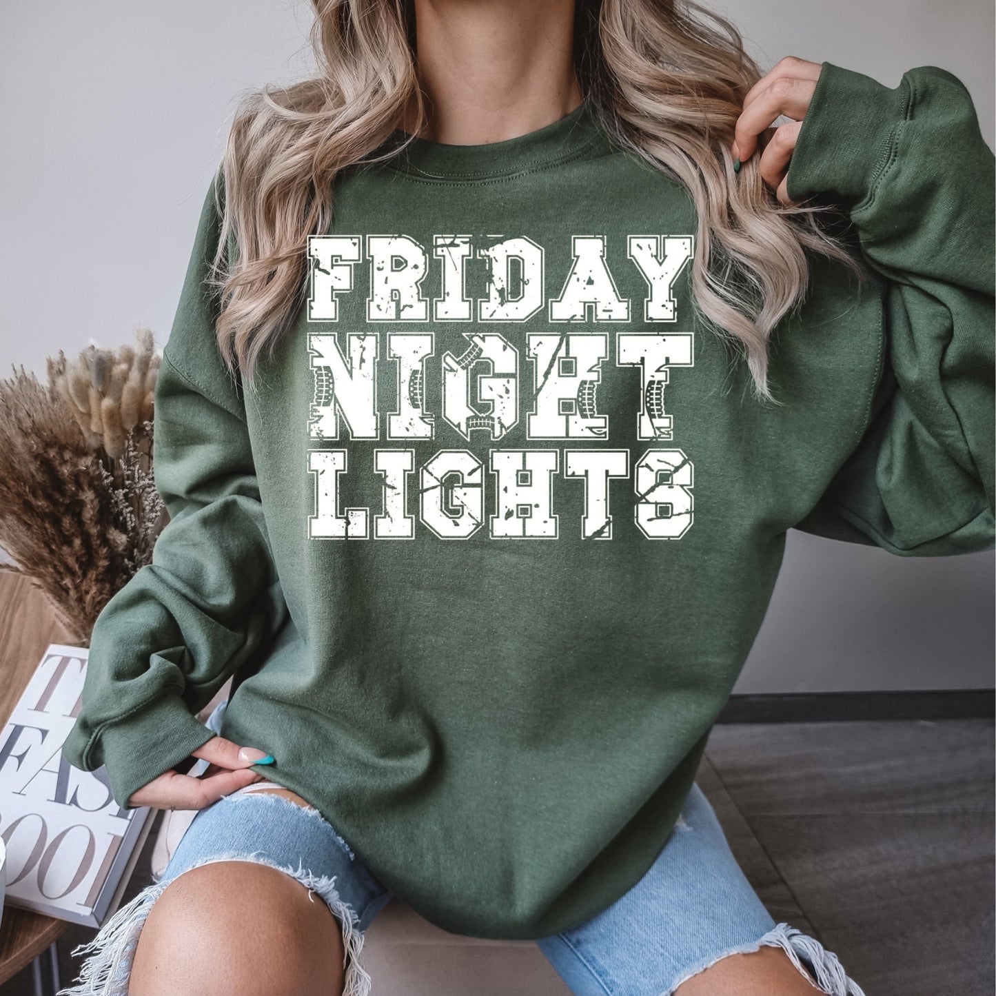 Friday Night Lights Crewneck. Gildan 18000 Crewneck. Fall Sweatshirt Football Apparel.