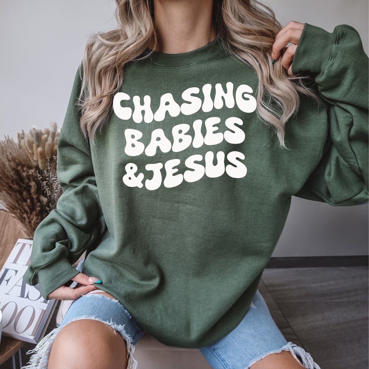 Chasing Babies & Jesus Crewneck