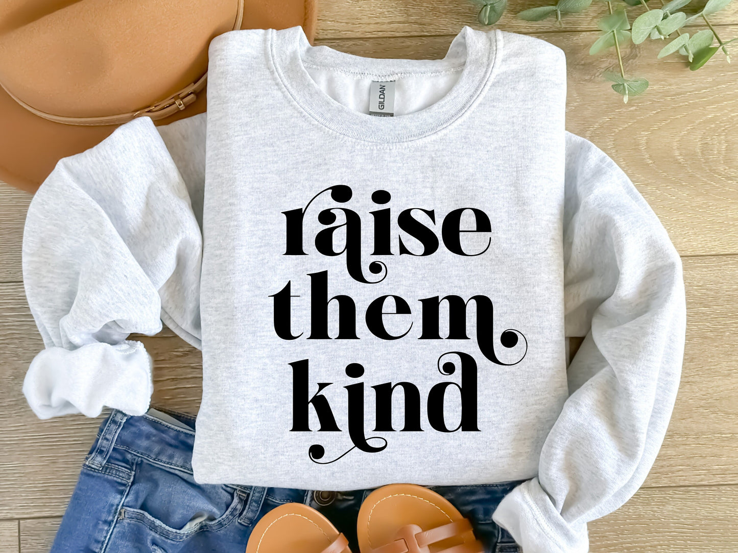 Raise Them Kind - Gildan Crewneck Sweatshirt - Christian Mama Tee. New Mom Gift, Cool Mom Shirt, Mothers Day Gift, Birthday Gift for Mom.