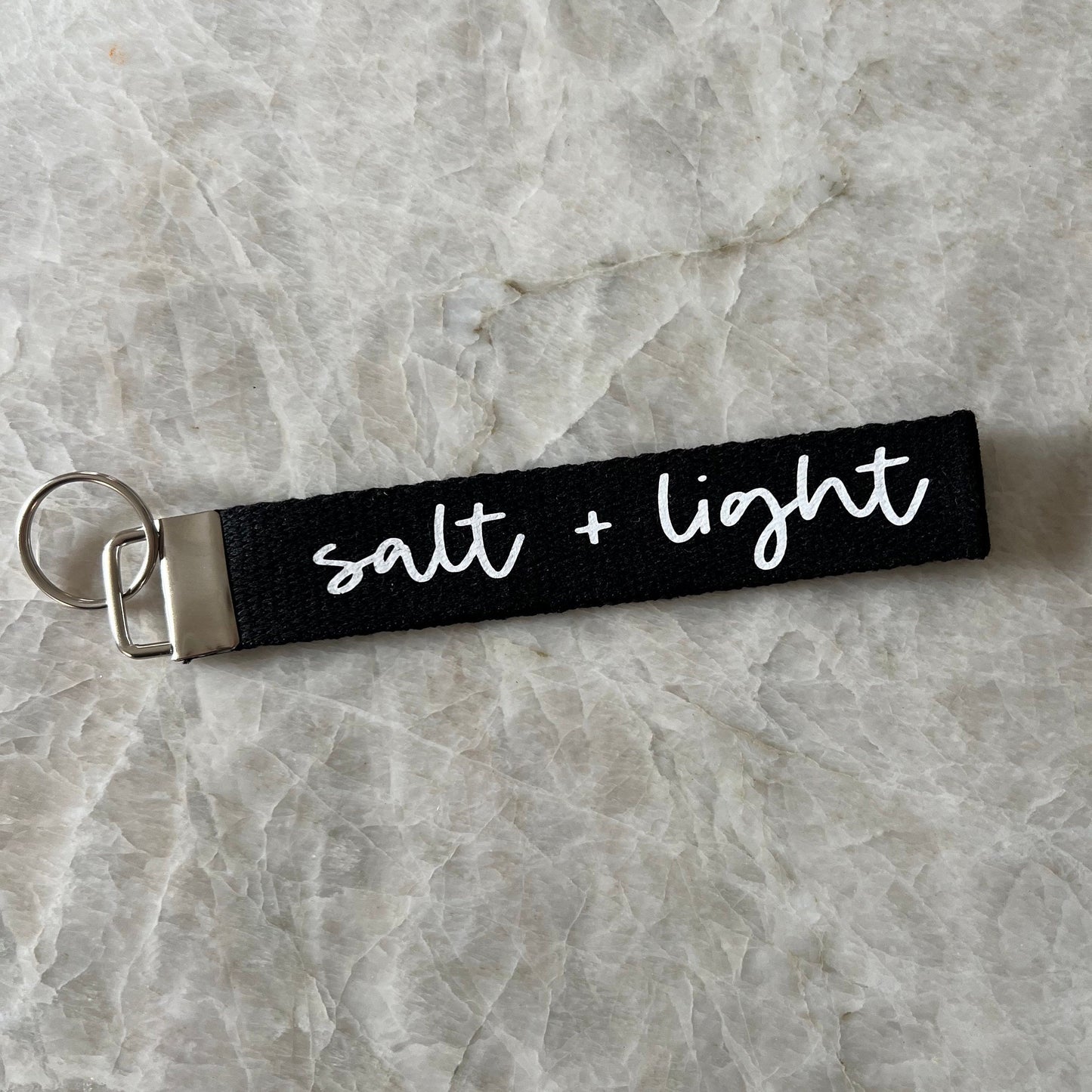 Salt + Light Christian keychain︱key fob︱wristlet keychain︱fabric keychain︱heavy cotton keychain︱Christian gift, canvas keychain.