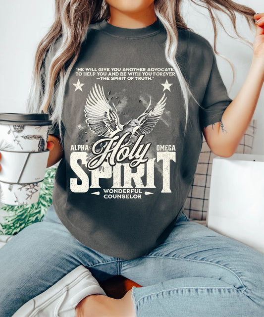 Holy Spirit Graphic T - Comfort Colors Shirt - Christian Mama Tee. New Mom Gift, Cool Mom Shirt, Mothers Day / Birthday Gift for Mom.