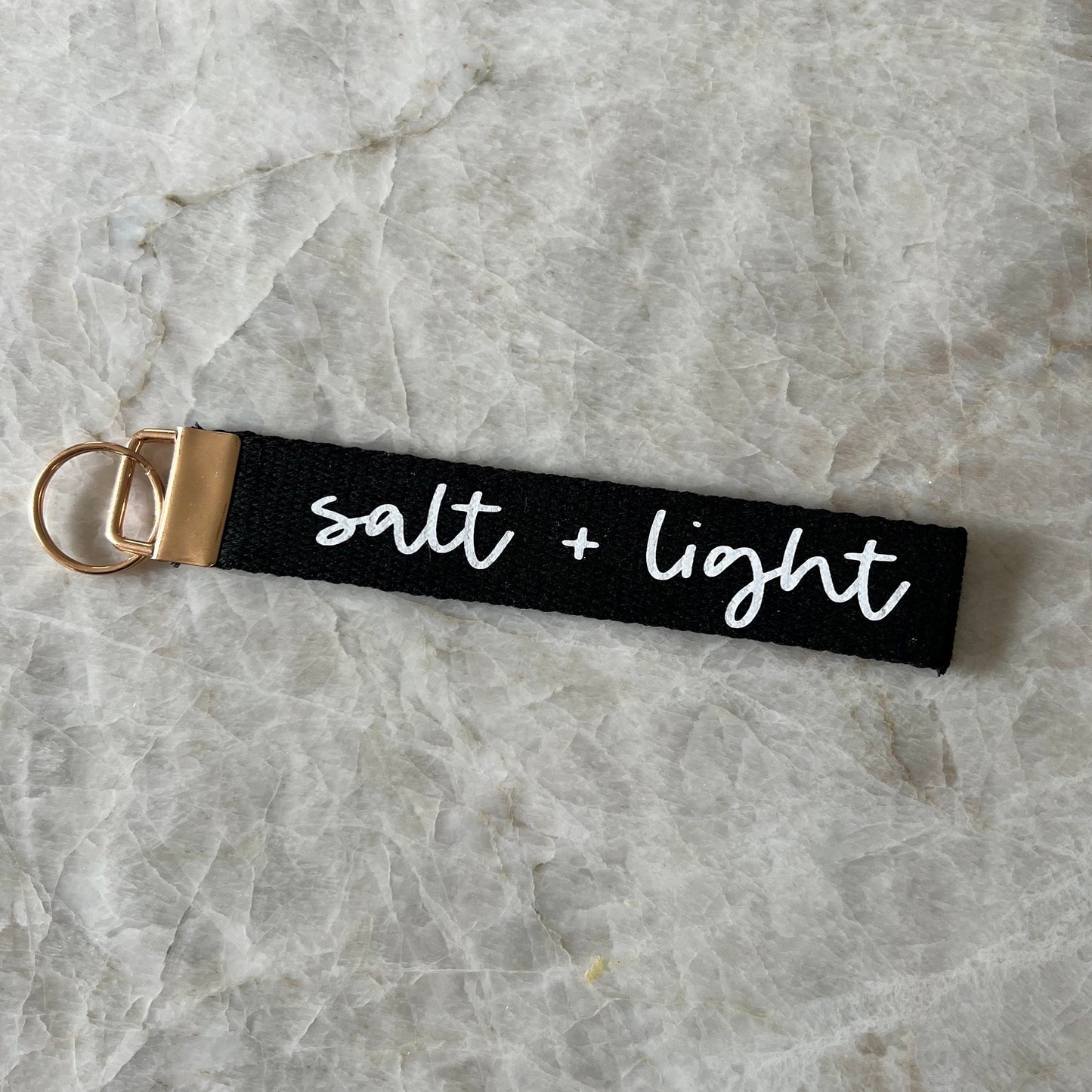 Salt + Light Christian keychain︱key fob︱wristlet keychain︱fabric keychain︱heavy cotton keychain︱Christian gift, canvas keychain.