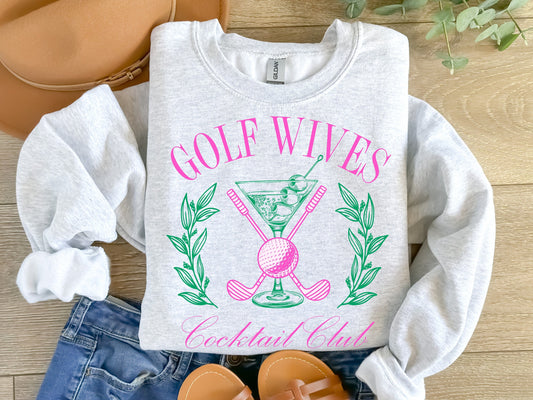 Golf Wives Cocktail Club - Girls, Golf, Bachelorette, Birthday Trip. Golf Wives, Women's Golf Gift, Golf Widows, Country Club Aesthetic.