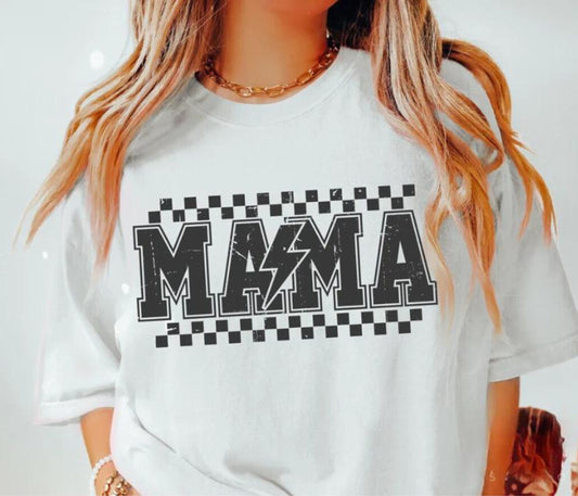 MAMA Checkered - Comfort Colors Shirt.