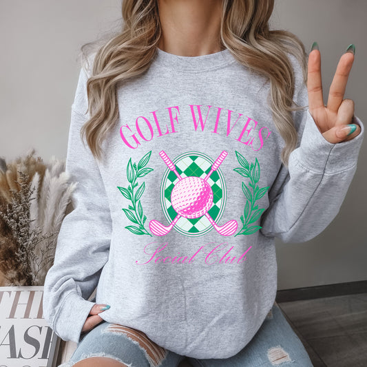 Golf Wives Social Club - Girls, Golf, Bachelorette, Birthday Trip. Golf Wives, Women's Golf Gift, Golf Widows, Country Club Aesthetic.