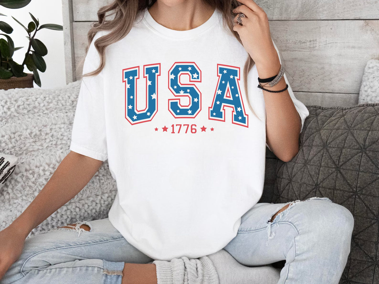 Retro STAR USA - Comfort Colors Trendy Mama Freedom 1776 Shirt | Fourth of July Apparel | Trendy July 4th Graphic T, Independence Day Shirt.