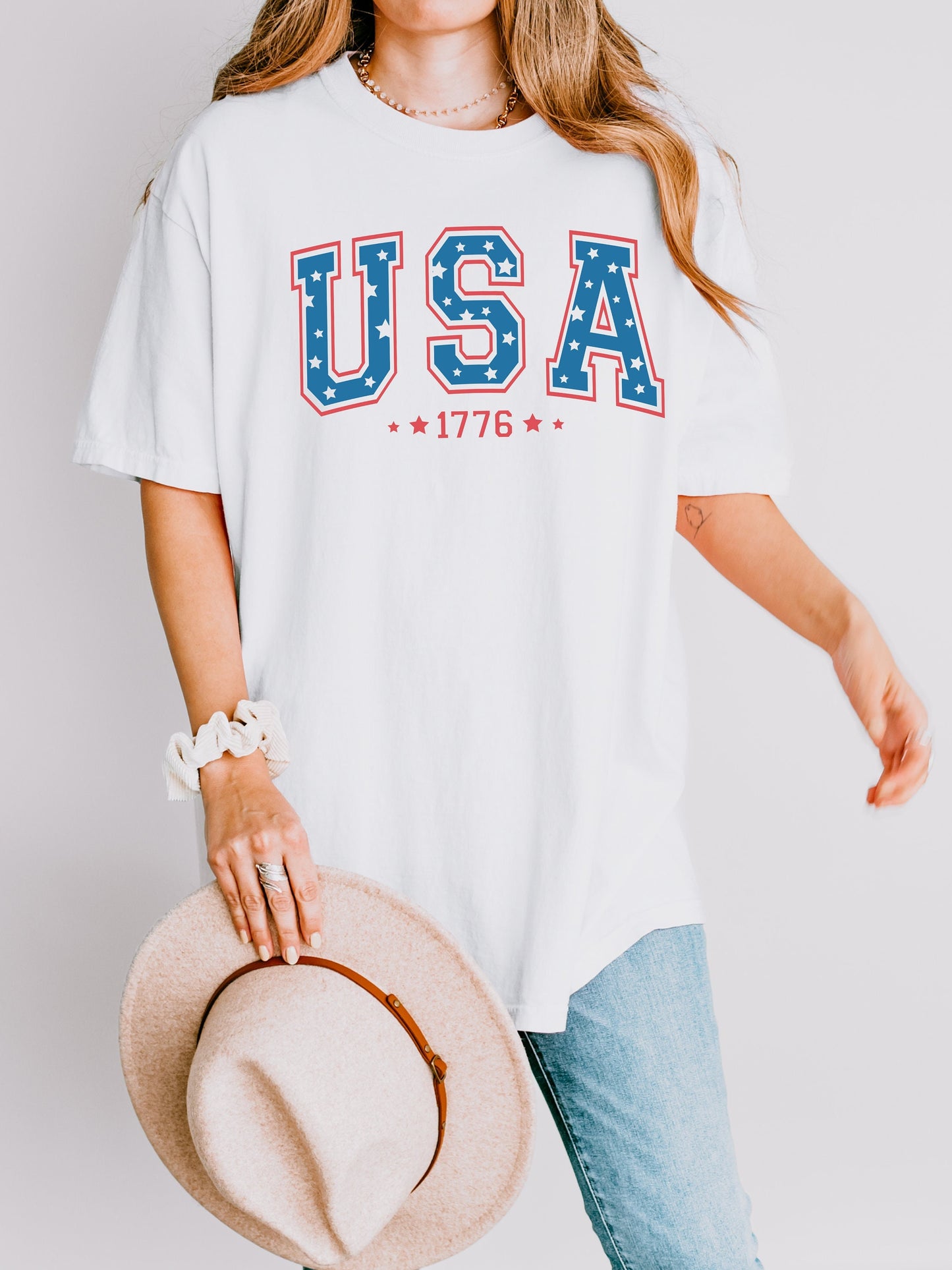 Retro STAR USA - Comfort Colors Trendy Mama Freedom 1776 Shirt | Fourth of July Apparel | Trendy July 4th Graphic T, Independence Day Shirt.