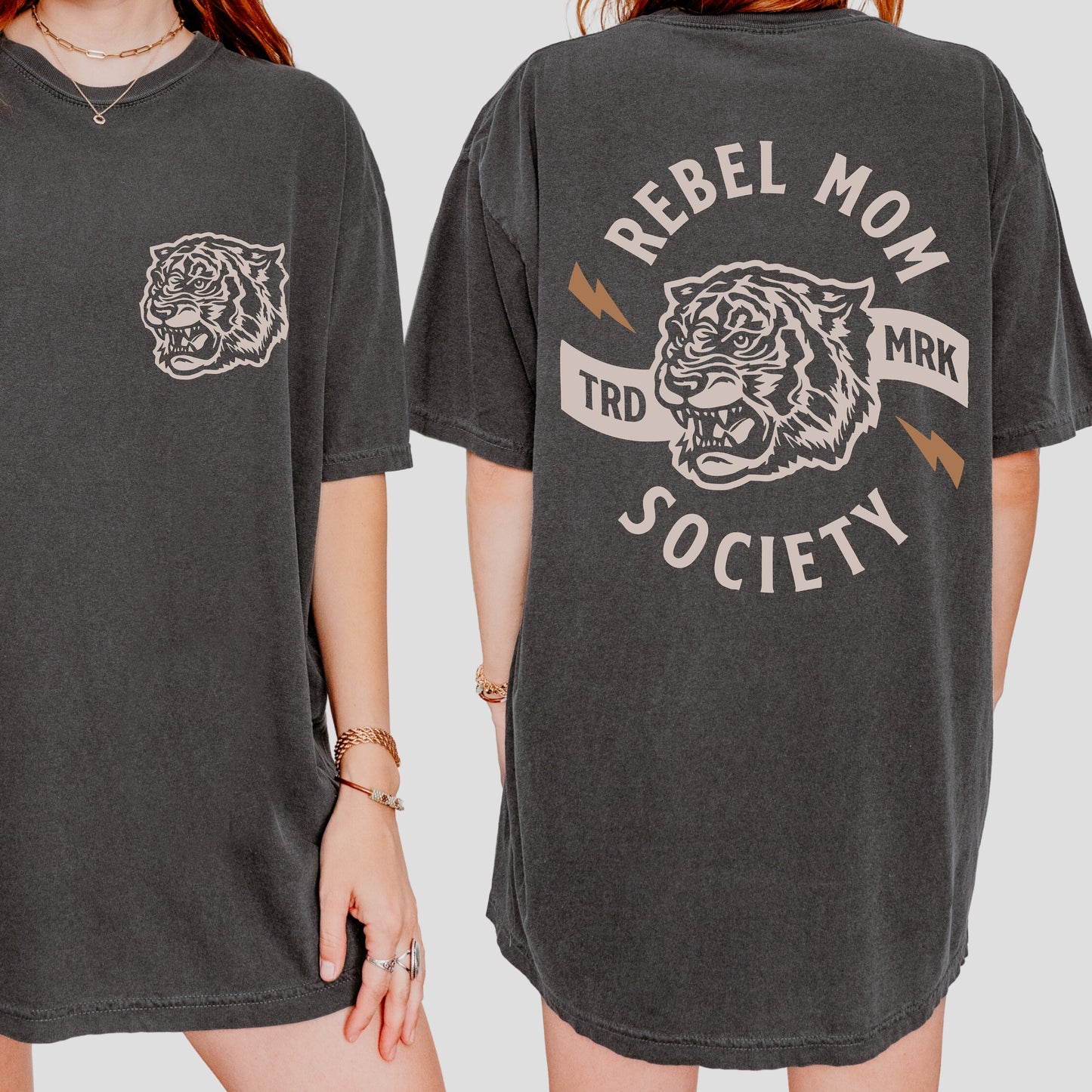 Rebel Mom Society  - Comfort Colors. One Hell of a Mother, Badass Mama, No Rest For The Mothers, Trendy Alternative Mom Tee, New Mom Gift.