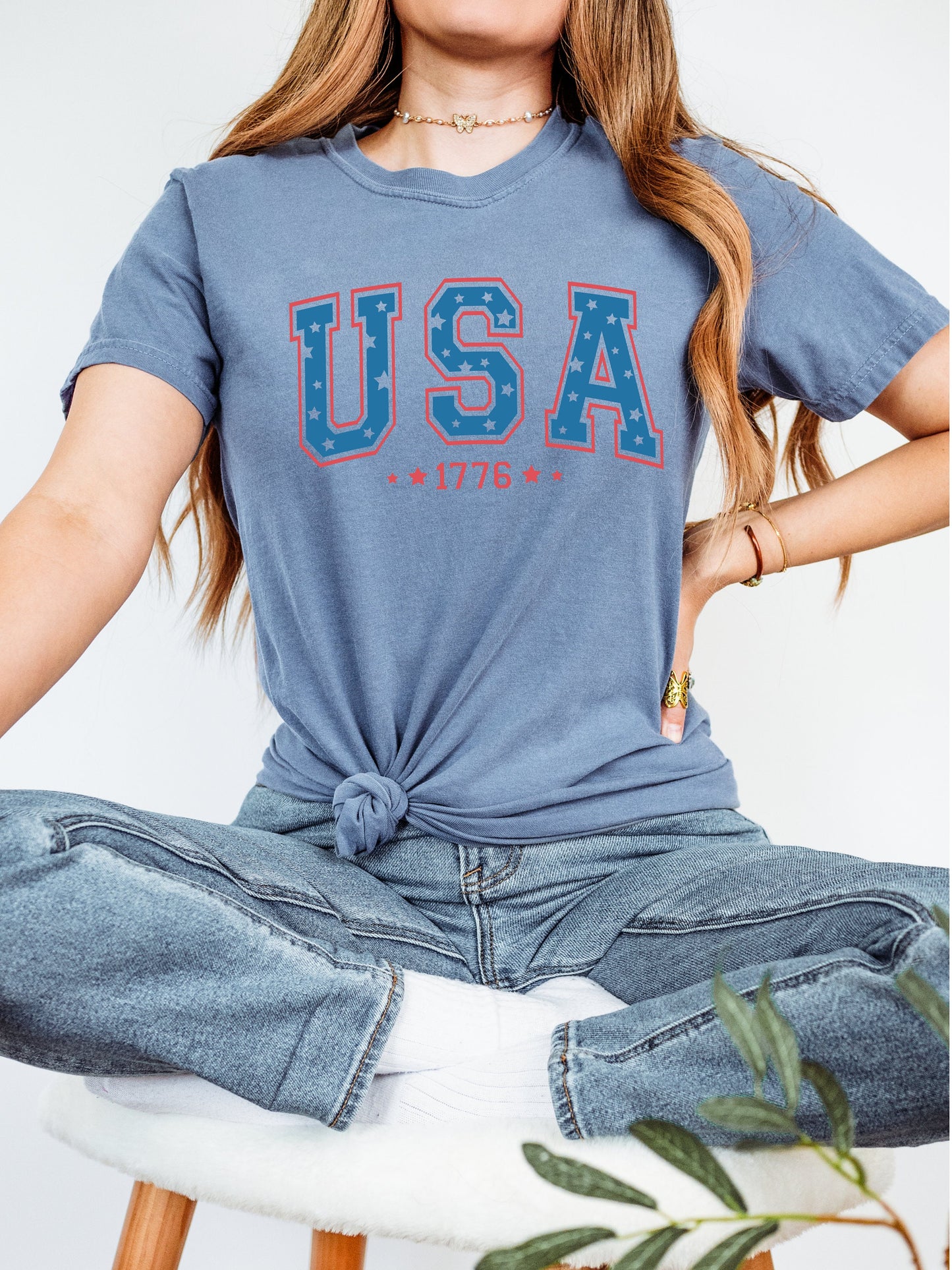 Retro STAR USA - Comfort Colors Trendy Mama Freedom 1776 Shirt | Fourth of July Apparel | Trendy July 4th Graphic T, Independence Day Shirt.